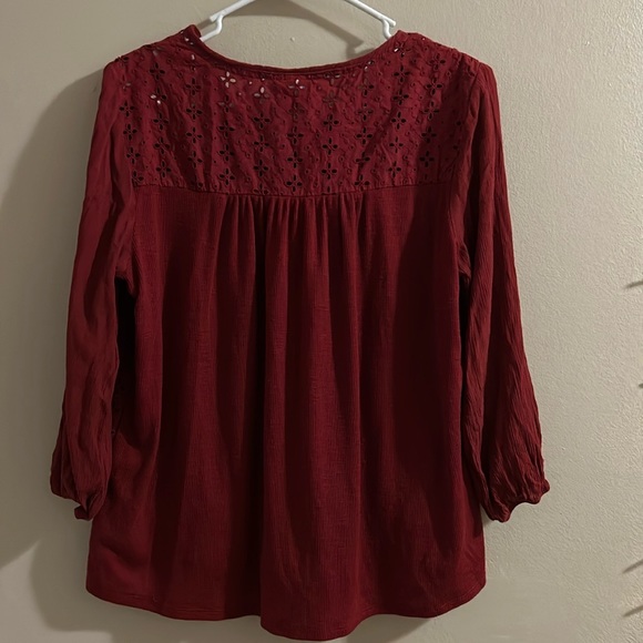 Knox Rose burgundy blouse - Picture 2 of 4